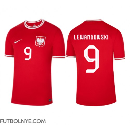 Camiseta Polonia Robert Lewandowski #9 Visitante Equipación Mundial 2022 manga corta